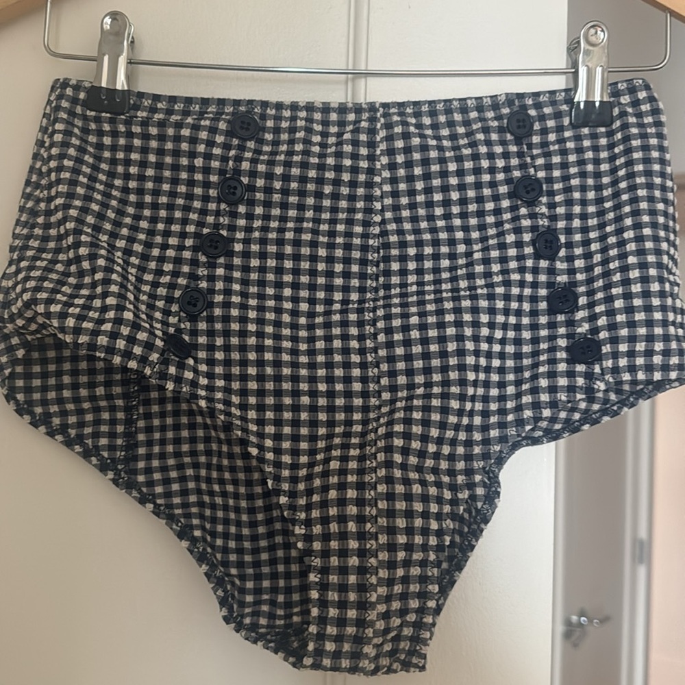Lisa Marie Fernandez Navy and White Gingham Bikini Set - Picture 6 of 8